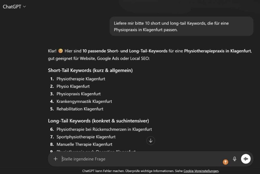 KI Keyword-Vorschläge